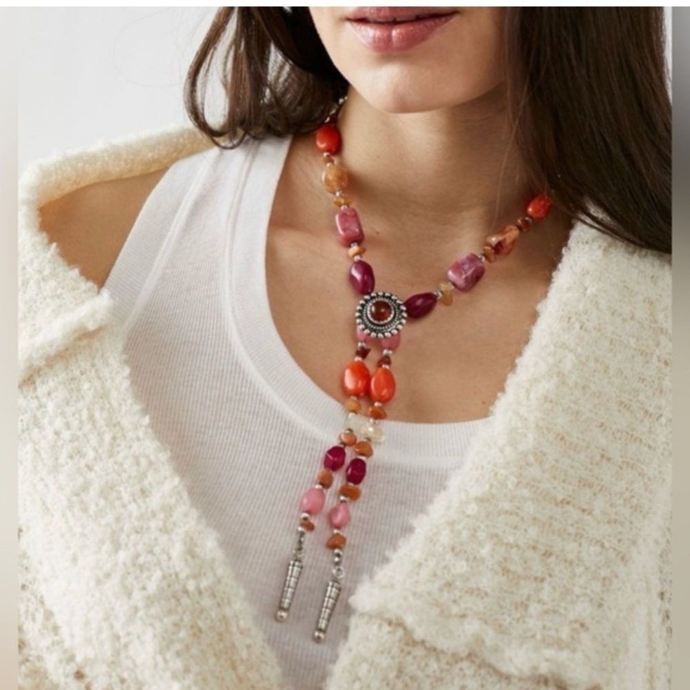 Free People Beach-riders Bolero Style Stone Necklace NWT